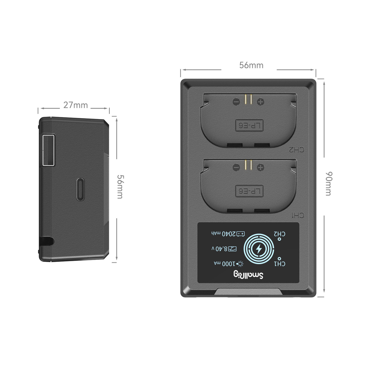 Smallrig Akku-Ladegerät mit Doppelschacht LP-E6
