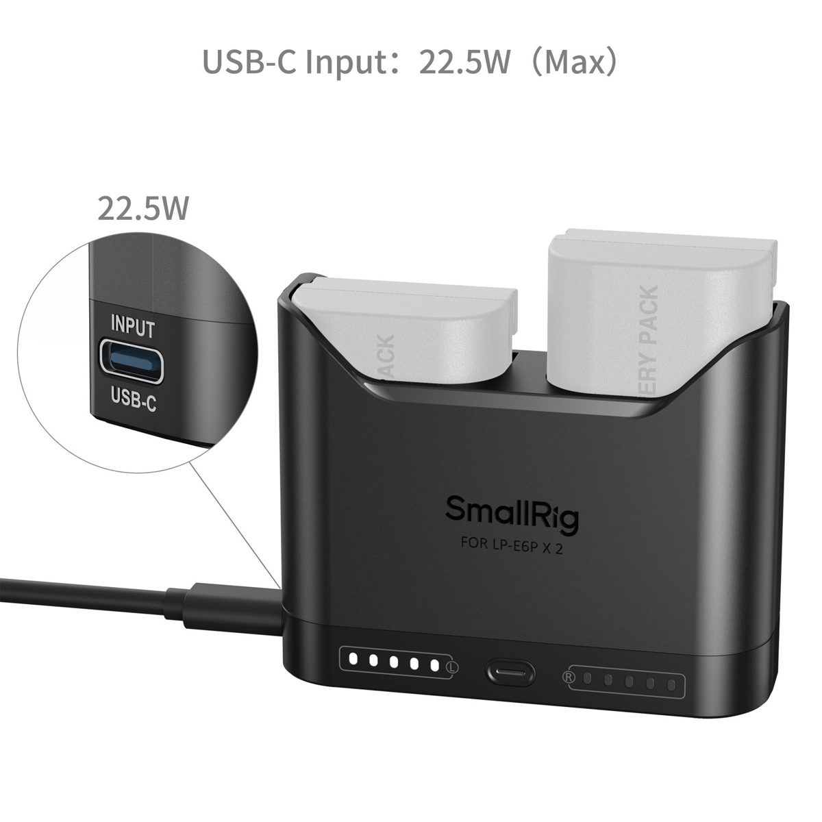 Smallrig Akkuladegerät für Akkus des Typ LP-E6P